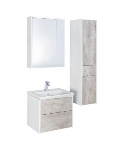 Зеркальный шкаф Roca Ronda 60 ZRU9303007 с подсветкой Бетон Белый матовый