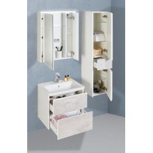 Зеркальный шкаф Roca Ronda 70 ZRU9303008 с подсветкой Бетон Белый матовый