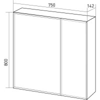 Зеркальный шкаф 1MarKa Соната 75 Белый глянцевый