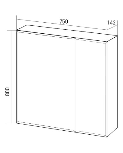 Зеркальный шкаф 1MarKa Соната 75 Белый глянцевый