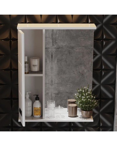 Зеркальный шкаф 58х71,2 см белый глянец L Onika Балтика 205848