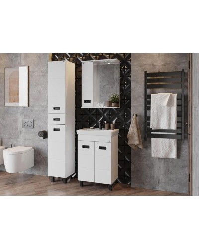 Зеркальный шкаф 58х71,2 см белый глянец L Onika Балтика 205848