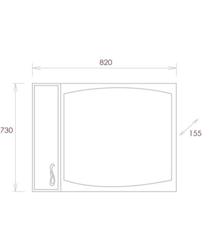 Зеркальный шкаф 82х73 см белый глянец L Onika Вальс 208508