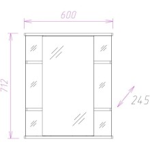Зеркальный шкаф 60х71,2 см белый глянец R Onika Глория 206008