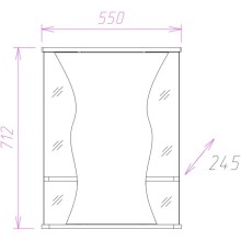 Зеркальный шкаф 55х71,2 см белый глянец R Onika Каприз 205511