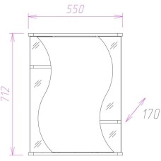 Зеркальный шкаф 55х71,2 см белый глянец L/R Onika Лилия 205532