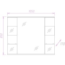 Зеркальный шкаф 105х85 см белый глянец Onika Флорена 210502
