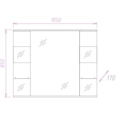 Зеркальный шкаф 105х85 см белый глянец Onika Флорена 210502