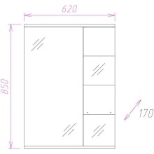 Зеркальный шкаф 62х85 см белый глянец R Onika Флорена 206206