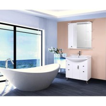 Зеркальный шкаф 80,8х85 см белый глянец L Onika Эльбрус 208021