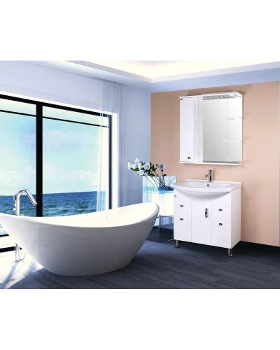 Зеркальный шкаф 80,8х85 см белый глянец L Onika Эльбрус 208021