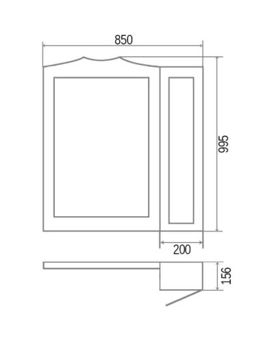 Зеркало со шкафом Orange Classic 85 Орех