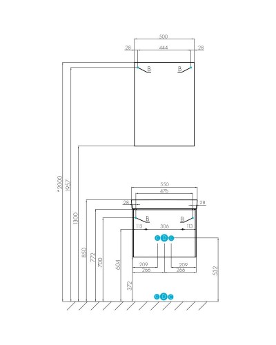 Зеркальный шкаф 50х70 см белый глянец L/R Акватон Асти 1A263302AX010