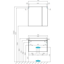 Зеркальный шкаф 70х70 см белый глянец Акватон Асти 1A263402AX010