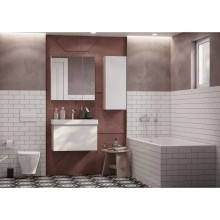 Зеркальный шкаф 70х70 см белый глянец Акватон Асти 1A263402AX010