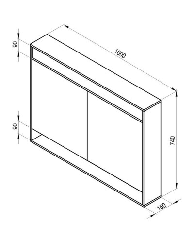 Зеркальный шкаф 100х74 см белый глянец Ravak MC Step 1000 X000001421