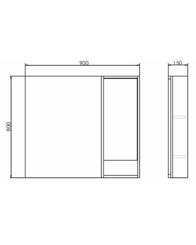 Зеркало со шкафом Comforty Гамбург 90 00004142227 Дуб сонома
