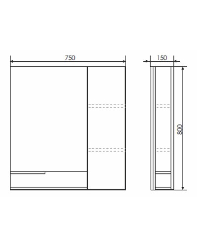 Зеркало со шкафом Comforty Верона 75 00004137100 Дуб белый