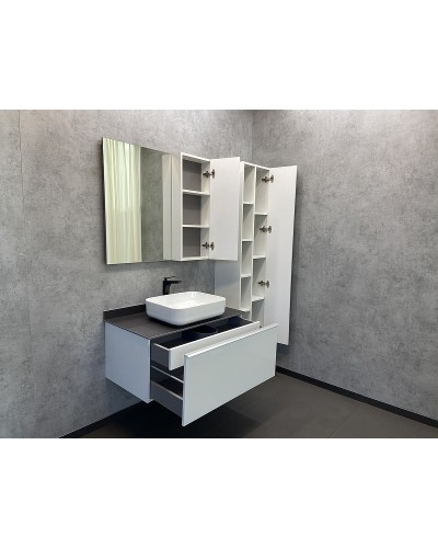 Зеркало со шкафом Comforty Милан 90 00004137130 Белый глянец