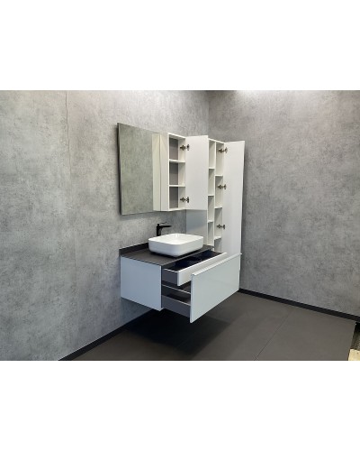 Зеркало со шкафом Comforty Милан 90 00004137130 Белый глянец