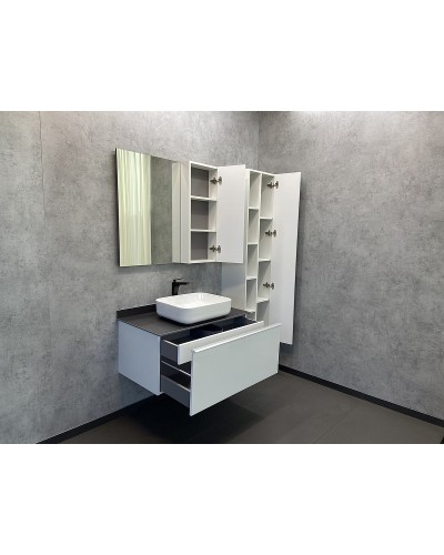 Зеркало со шкафом Comforty Милан 90 00004137130 Белый глянец