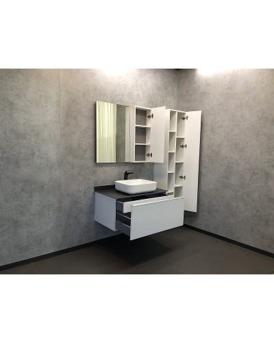 Зеркало со шкафом Comforty Милан 90 00004137130 Белый глянец