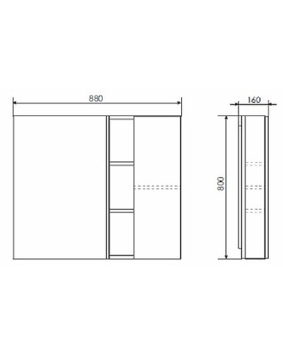 Зеркало со шкафом Comforty Милан 120 00004136261 Белый глянец