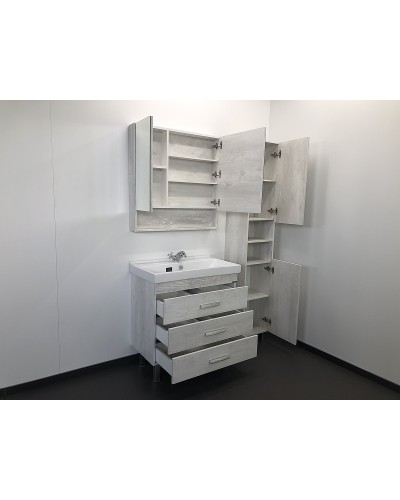 Зеркальный шкаф Comforty Никосия 80 00004138838 Дуб белый