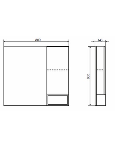 Зеркало со шкафом Comforty Прага 90 00004136263 Дуб белый