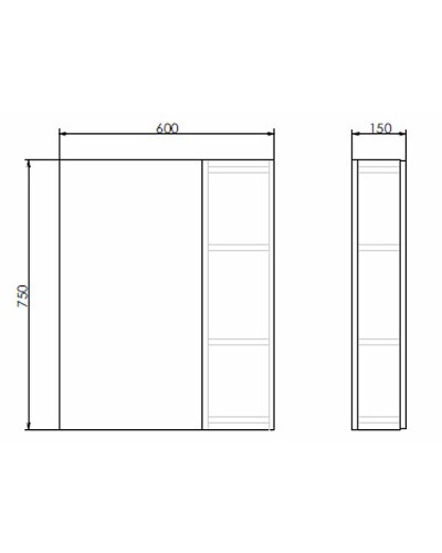 Зеркало со шкафом Comforty Тромсе 60 00004142221 Дуб сонома