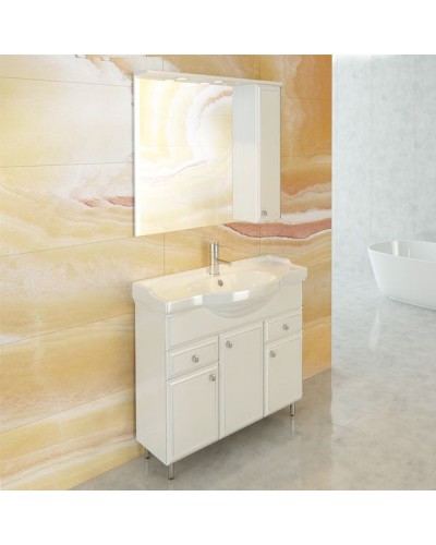 Зеркало со шкафом Comforty Сочи 85 00003132119 Белый глянец