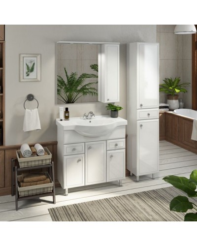 Зеркало со шкафом Comforty Сочи 85 00003132119 Белый глянец