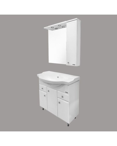 Зеркало со шкафом Comforty Сочи 100 00003132226 Белый глянец