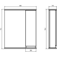 Зеркальный шкаф 60х74,4 см белый/дуб золотой R ASB-Mebel Марко