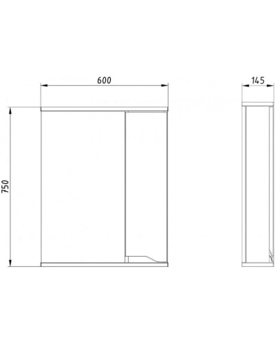 Зеркальный шкаф 60х75 см белый R ASB-Mebel Бари