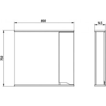 Зеркальный шкаф 80х75 см белый R ASB-Mebel Бари