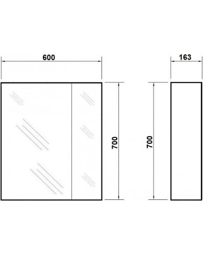 Зеркальный шкаф Orange Таис Ta-60ZSW Белый глянец