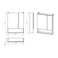 Кама - 60 Зеркало-шкаф с полочкой