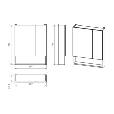 Кама - 60 Зеркало-шкаф с полочкой