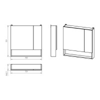 Кама - 75 Зеркало-шкаф с полочкой