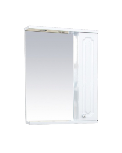 Александра - 55 Зеркало-шкаф прав.(свет) белый мет