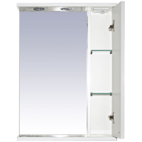 Александра - 55 Зеркало-шкаф прав.(свет) белый мет