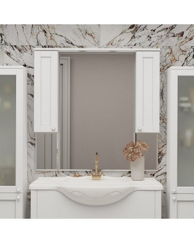 Латте -105 Зеркало-шкаф белая эмаль