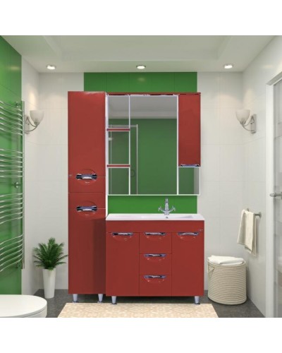 Кристи - 90 Зеркало - шкаф лев. (свет) бордо