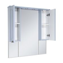 Терра - 90 зеркало-шкаф серый