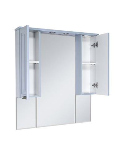 Терра - 90 зеркало-шкаф серый