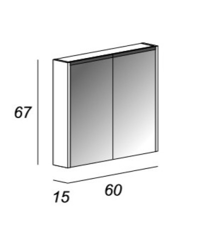 Зеркальный шкаф с двумя распашными дверьми с LED подсветкой дверей CEZARES 84217