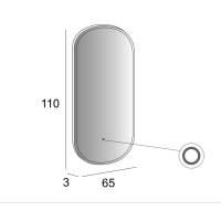 Зеркало со встроенной LED подсветкой CEZARES 65x110x3см 45096