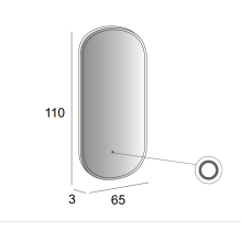 Зеркало со встроенной LED подсветкой CEZARES 65x110x3см 45096