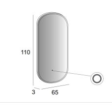 Зеркало со встроенной LED подсветкой CEZARES 65x110x3см 45096